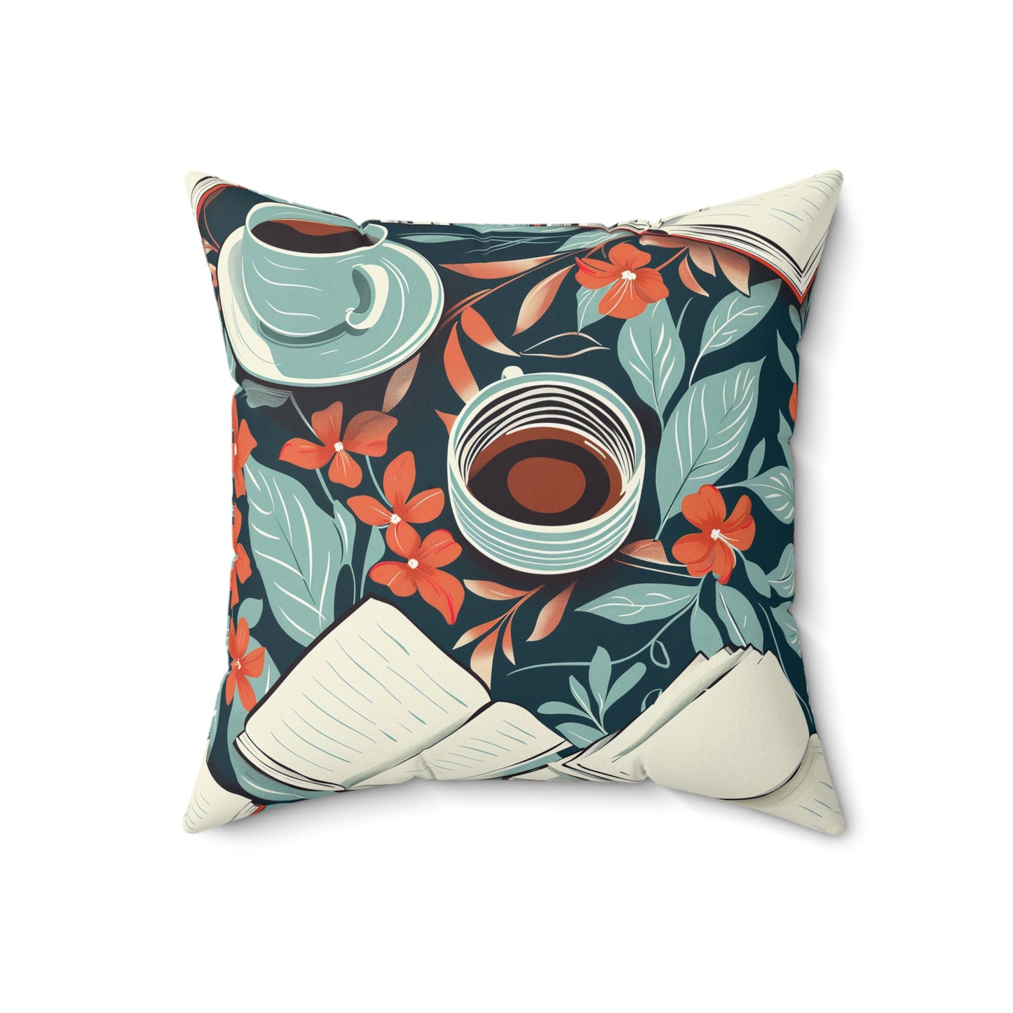 Blossom Brew Square Pillow | Coffee Time Classics - Coffee Time Classics