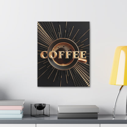 "Golden Coffee Radiance" Canvas | Coffee Time Classics