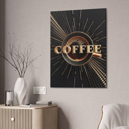 "Golden Coffee Radiance" Canvas | Coffee Time Classics