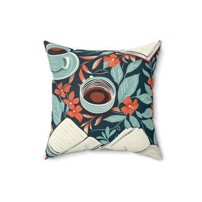 Blossom Brew Square Pillow | Coffee Time Classics - Coffee Time Classics