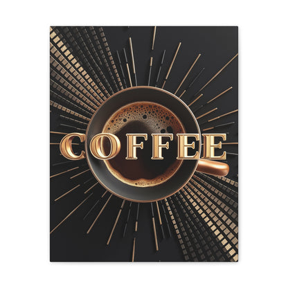 "Golden Coffee Radiance" Canvas | Coffee Time Classics