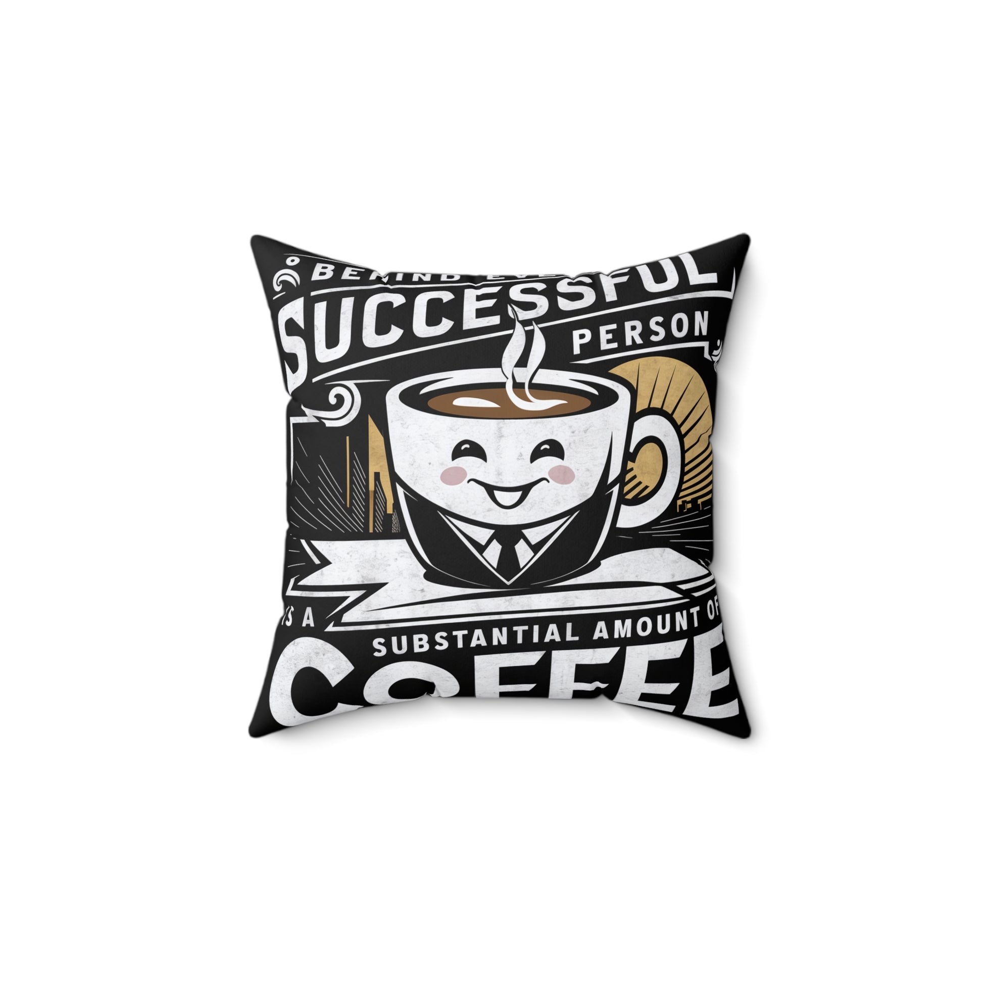 Success Brew Square Pillow | Coffee Time Classics - Coffee Time Classics