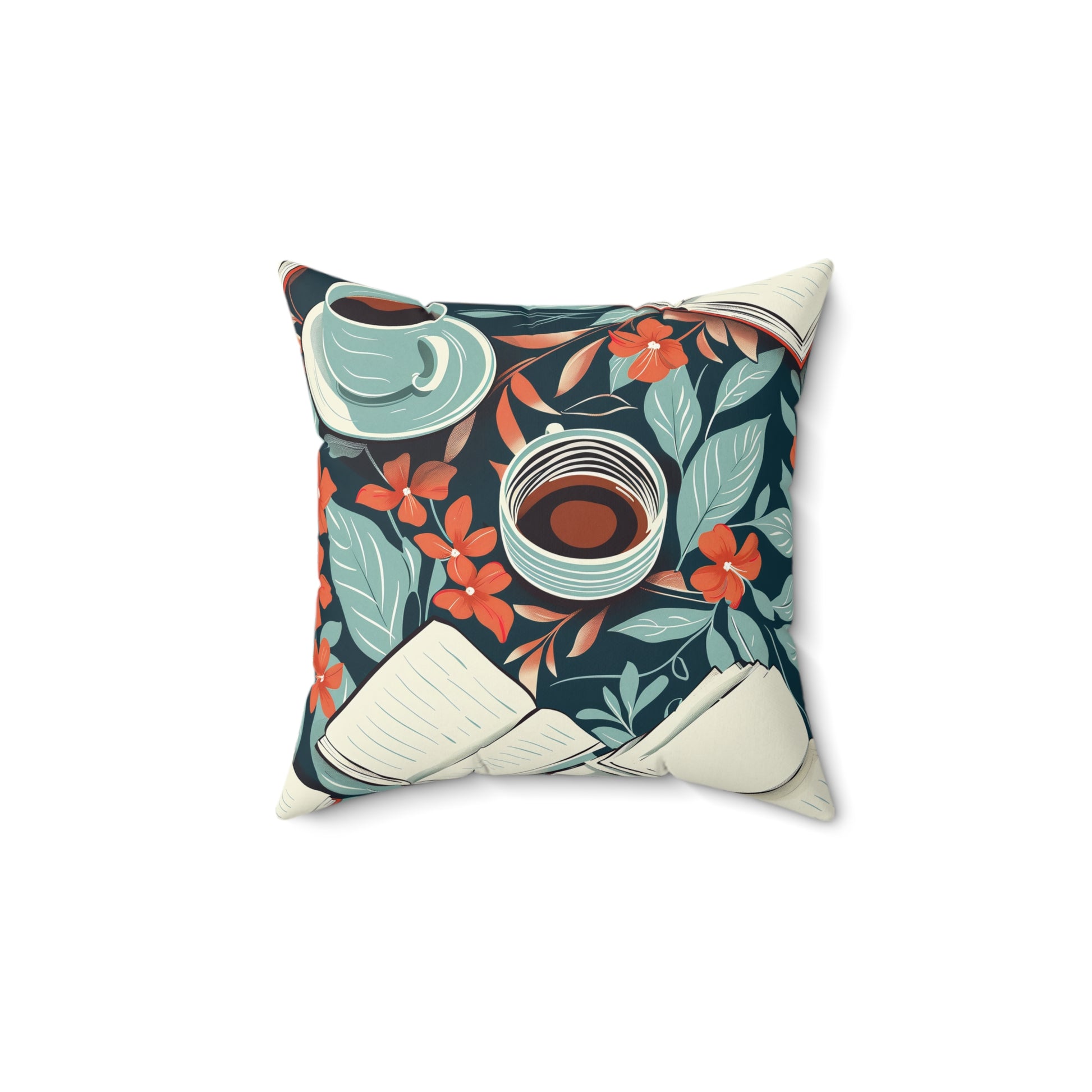 Blossom Brew Square Pillow | Coffee Time Classics - Coffee Time Classics