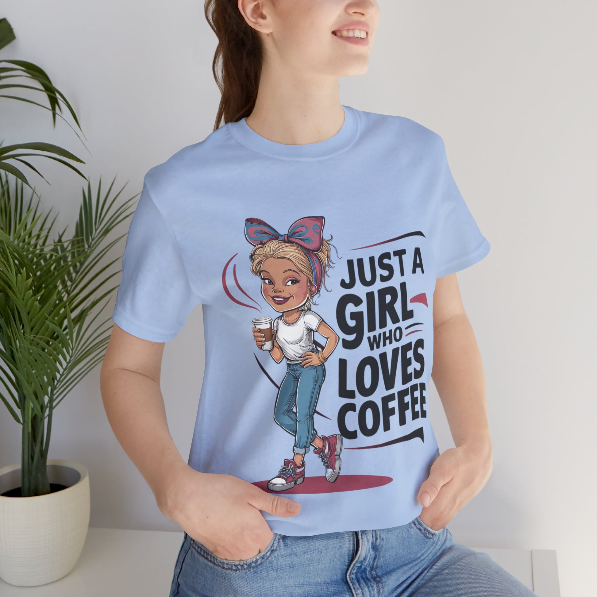 "Just a Girl Who Loves Coffee" Unisex Jersey Tee | Coffee Time Classics - Coffee Time Classics