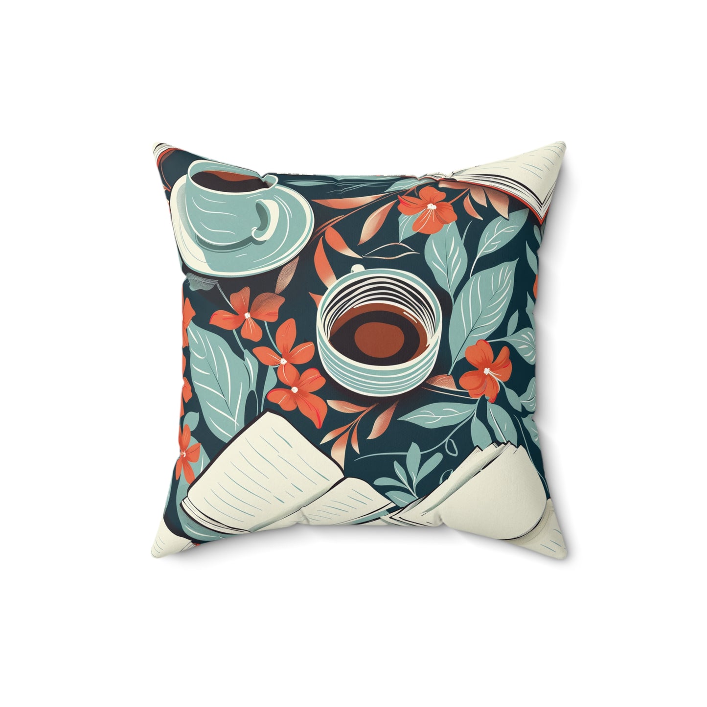 Blossom Brew Square Pillow | Coffee Time Classics - Coffee Time Classics