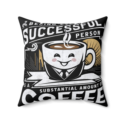 Success Brew Square Pillow | Coffee Time Classics - Coffee Time Classics