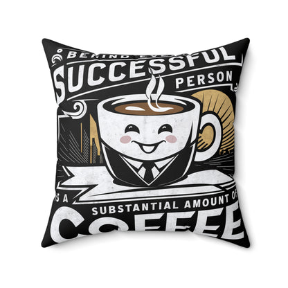 Success Brew Square Pillow | Coffee Time Classics - Coffee Time Classics