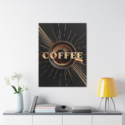 "Golden Coffee Radiance" Canvas | Coffee Time Classics