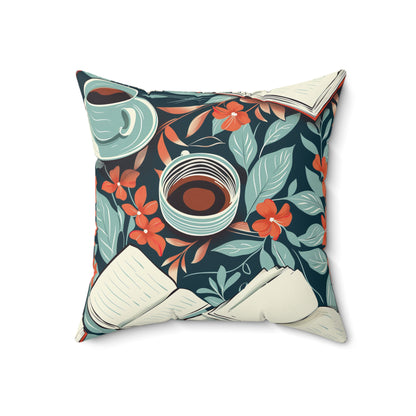 Blossom Brew Square Pillow | Coffee Time Classics - Coffee Time Classics