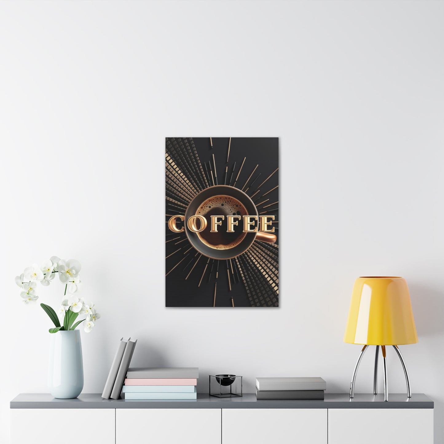 "Golden Coffee Radiance" Canvas | Coffee Time Classics