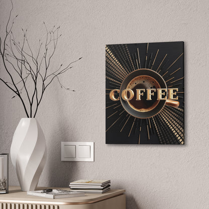 "Golden Coffee Radiance" Canvas | Coffee Time Classics