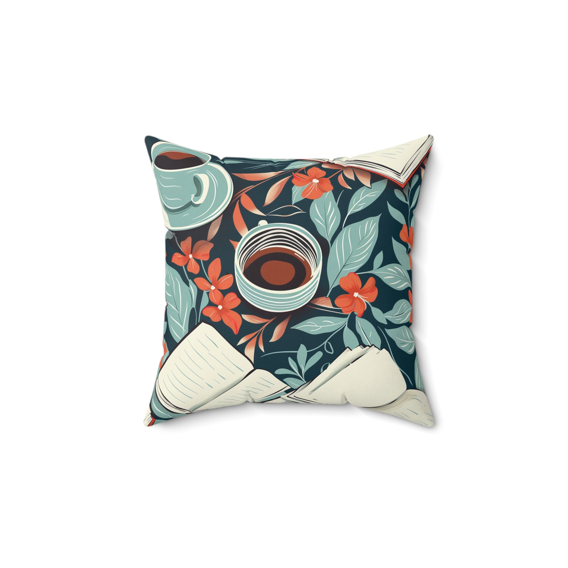 Blossom Brew Square Pillow | Coffee Time Classics - Coffee Time Classics