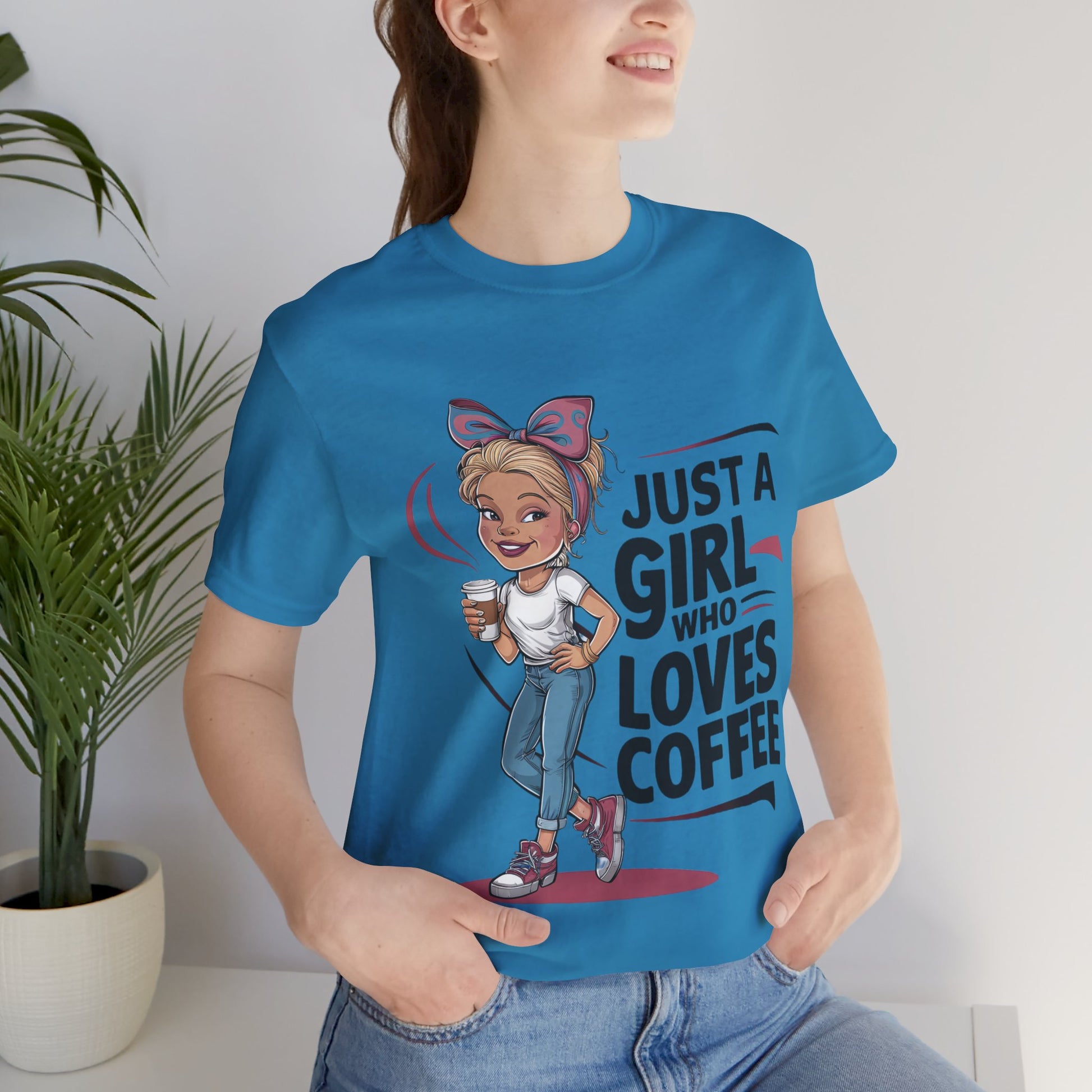 "Just a Girl Who Loves Coffee" Unisex Jersey Tee | Coffee Time Classics - Coffee Time Classics