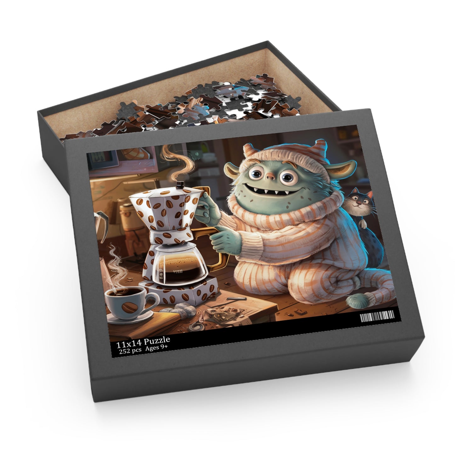 Cozy Caffeine Creature Puzzle | Coffee Time Classics (120, 252, 500-Piece) - Coffee Time Classics