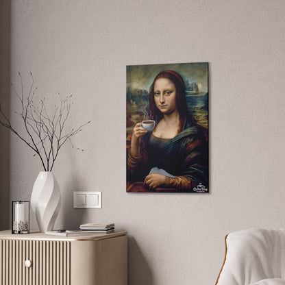 "Mona Lisa's Coffee Break" Canvas | Coffee Time Classics