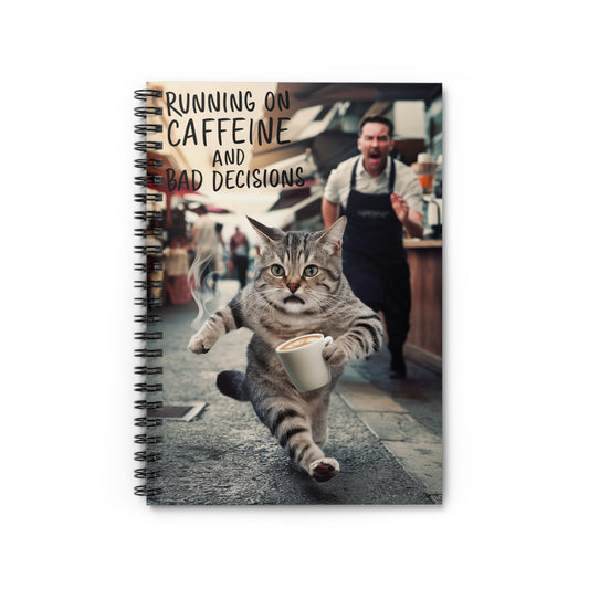 Cat-Coffee Capers | Spiral Notebook - Ruled Line - Coffee Time Classics